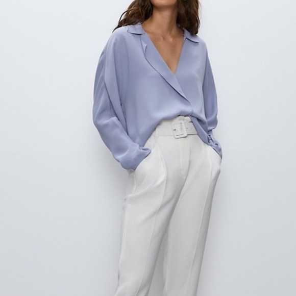 Babaton Martin Blouse in Light Blue Size Small - Picture 2 of 11